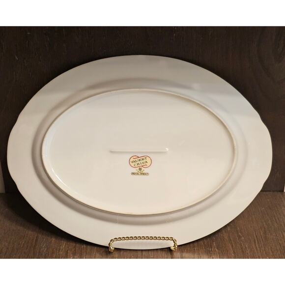 Vintage 1950’s Valmont China Royal Wheat Pattern 14” Oval Serving Platter - Picture 5 of 5